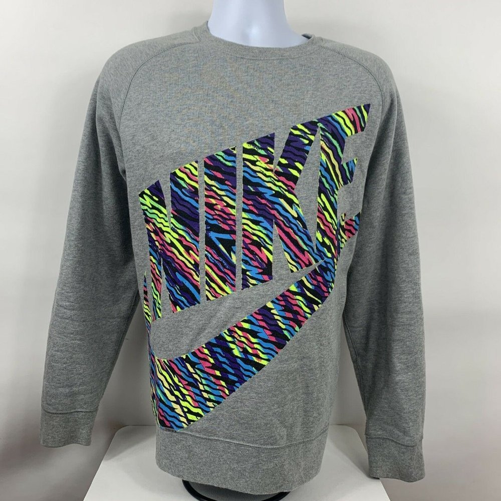 Nike Explode Filled Graphic Crew Sweater in Grey Size M + EXTRAS